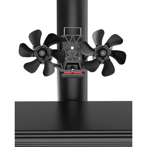 HIDALIFE Wood Stove Fan Heat Powered, Magnetically Flue Pipe Mounted Dual Motor 12 Blades Fan, Non Electric, Silent Thermal for Gas Pellet Wood Burner Tent Stove Accessories