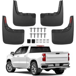 Mud Flaps for 2025 2024 2023 2022 2021 2020 2019 Chevy Silverado 1500 Accessories Heavy Duty Front & Rear Mud Splash Guards (NOT FITS ZR2, LT Trail Boss, Custom Trail Boss), Non-Drilling