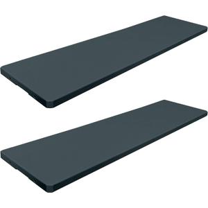 EHHLY 35 Cuft Outdoor Storage Shed Shelf(2 Shelves ONLY, No Cabinet), Outdoor Storage Cabinet Shelves for 4x2.5 Ft Shed, Horizontal Resin Storage Shed Accessories, Dark Grey