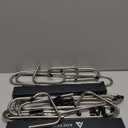 4 Pack Pants Hangers Space Saving - Closet Organizer and Storage Jean Hangers, Stainless Steel Clothes Hanger Scarf Holder for Pants Jeans Leggings Trousers Pant Rack, Black