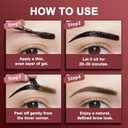 Easy Peel Off Tattoo Eyebrow Gel,Natural Dark Brown Eyebrow Tint, Last Up to 3 Days Waterproof, Transfer-Proof & Sweatproof Formula for All Skin Types-2PCS