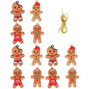 2 x SAFIGLE 12pcs Gingerbread Christmas Decoration for Tree: Cute Gingerbread Chritmas Decorations for Xmas Tree Hanging Decor DIY Craft Party Supplies - Christmas Hanging Decor for Home Kitchen