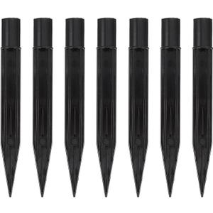 Plastic Ground Spikes 10pcs Solar Light Stakes, Plastic Reinforced Ground Spikes Replacement Solar Torch Light for Garden Lamps, M8mm Stakes (14X1.4CM, Black)