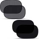 EcoNour Car Window Shade for Baby (4 Pack) | Cling Sun Shade for SUV, Van, RV, Bus & Pickup Truck | Sun Protection for Car Side Window | Sun Blocker Shade for Baby | X-Large 25" x 16" (Black)