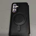 LEMAXELERS for Samsung Galaxy S25 FE Flip Wallet Case, Compatible with MagSafe, with [RFID Blocking] Card Holder PU Leather Shockproof Camera Protection Cover for Samsung Galaxy S25 FE, Black WLD