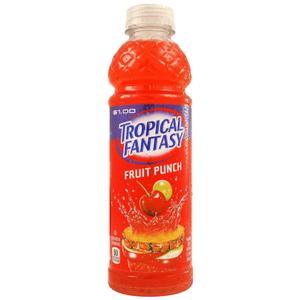 Tropical Fantasy Fruit Punch Juice Cocktail, Fruit Punch, 22.5 Fl Oz (EXP 08/19/26)