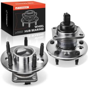 A-Premium 2 rodamientos de rueda trasera y conjunto de buje con ABS y 5 lengetas compatibles con Buick Cadillac Chevy Pontiac - 1991-2011 - Lesabre, Lucerne, Reatta, Allante, DTS, Sevilla, Malibu