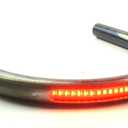 Retro Motorcycle Cafe Racer Seat Frame Hoop Brat Loop with LED Strip Brake Light Tail Light Turn Singal (7/8 inch Tube/Flat Loop/Width 195mm/7.68in)