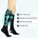 Lin Performance Medical Compression Socks for Women and Men, 20-30 mmHg Closed Toe Knee High stockings, Leg Support for Daily & Travel Comfort (XL,Black)