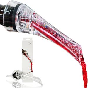 Wine Aerator Pourer Spout Rich Bubbles Decanter Spout Wine Air Aerator Improved Flavor Aerating Pourer Professional Quality Wine Pourer Aerator No-Drip Wine Accessories Gift for Wine Lover (Transparent)