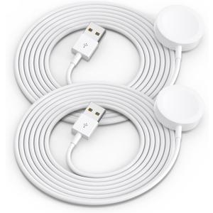 2Pack Upgraded for for Apple Watch Charger USB Magnetic Wireless Fast iWatch Charger Portable Compatible with iWatch Ultra/Series 9/8/7/6/SE/SE2/5/4/3/2/1-[3.3FT] (White)