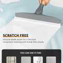 MR.SIGA All Purpose Silicone Squeegee for Shower Door, Mirror, Glass, Streak Free Shower Squeegee, Pivoting Bamboo Handle, Includes 1 Suction Hook, 10 inch Wide, Gray, 1 Pack