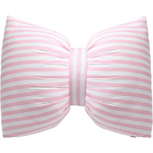 Pink Bow Pillow, 18" x 14" Decorative Throw Cushion Stripes Shaped Coquette Cotton Handmade Striped Case Washable for Big Sofa Office Car Neck Lumbar Aesthetic Themed Room Home Decor
