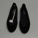 FEVERSOLE Women's Ultra Soft Colorful Memory Foam Cushioned Faux Suede Home Ballet Flats (37.5 EU, Black Velvet)