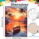 MXCFZX Sunset Beach Paint by Numbers kit for Adults Lighthouse on sea Beginner on Advanced Canvas Adult Paint by Number Kits,Easy Landscape Acrylic Paint Boat On Lake Crafts for Home Decor 10x14in