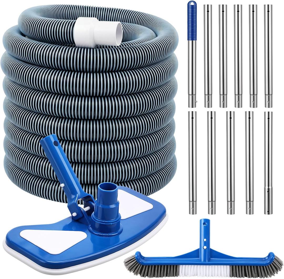 4 Pcs Swimming Pool Cleaning Kit with 1-1/2" x 30 ft Hoses