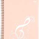 MECCANIXITY Sheet Music Folder Display 10 Sleeves 20 Pages Spiral Binder Organizer, Letter Size 8.5 x 11 Paper A4 Documents Storage Holder Bag (Light Pink)