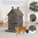 Outdoor Cat House Weatherproof, Durable Resin Cat Houses for Outdoor Indoor Cats, Litter Box Enclosure with Elevated Base, Anti-Slip Pad, Ventilation, Double-Story, Coffee Brown