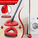 2 x 2 Pcs Spin Mop Scrub Brush Head Compatible for O Cedar EasyWring 1-Tank System,Ocedar Mop Scrub Brush Floor Cleaning for Bathroom, Kitchen, Tub and Tile, NOT Fit RinseClean