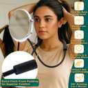 Double Sided Mirror to See Back of Head Self Haircut Mirror 360 Rotating, 6.7" Standard and 5X Magnification, Self Cut Hands Free, Adjustable Neck Strap for Hair Cutting Braiding Makeup Travel