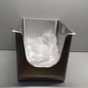 Enclosed Stainless Steel Cat Litter Box 13.8 High Sides, Extra Large Litter Box for Big Cats, XL Metal Kitty Litter Pan Pet Toilet with Wheels for Easy Mobility, Anti-Leakage, Non-Sticky, Easy Clean