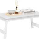 Furinno Beginning Coffee Table, Rectangular Modern Center Table with H-Legs, Side Table, Soft Edges, Easy Assembly, for Living Room, Bedroom, Home Office, White