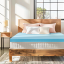 Subrtex Mattress Topper, Memory Foam Mattress Topper, Gel-Infused Memory Foam Topper for Side Stomach Sleepers, Breathable Bed Toppers (3 Inch, Cal King)