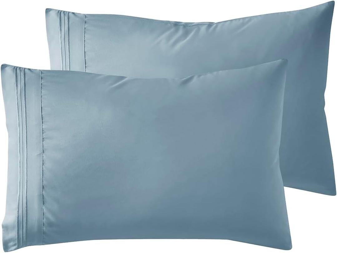 Nestl Stone Blue Pillow Cases Size Set of 2, Soft Pillow Case, Microfiber Pillow Cases 2, Pillowcases, Envelope Closure Pillowcase, Pillow Covers Size, 20x30 Inches