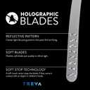 Treva Chemical Free Bug Fan, Fly Deterrent with Holographic Blades to Clear Bugs, Mosquitoes, and Flies, Battery Powered Fly Fan, Silver (4 Pack)