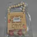 Beach Babe Cave Logo, Wooden Bead Garland Decoration, Nursery Room Decor, Bohemian Style Children's Room Wall Decoration, Daycare Decor