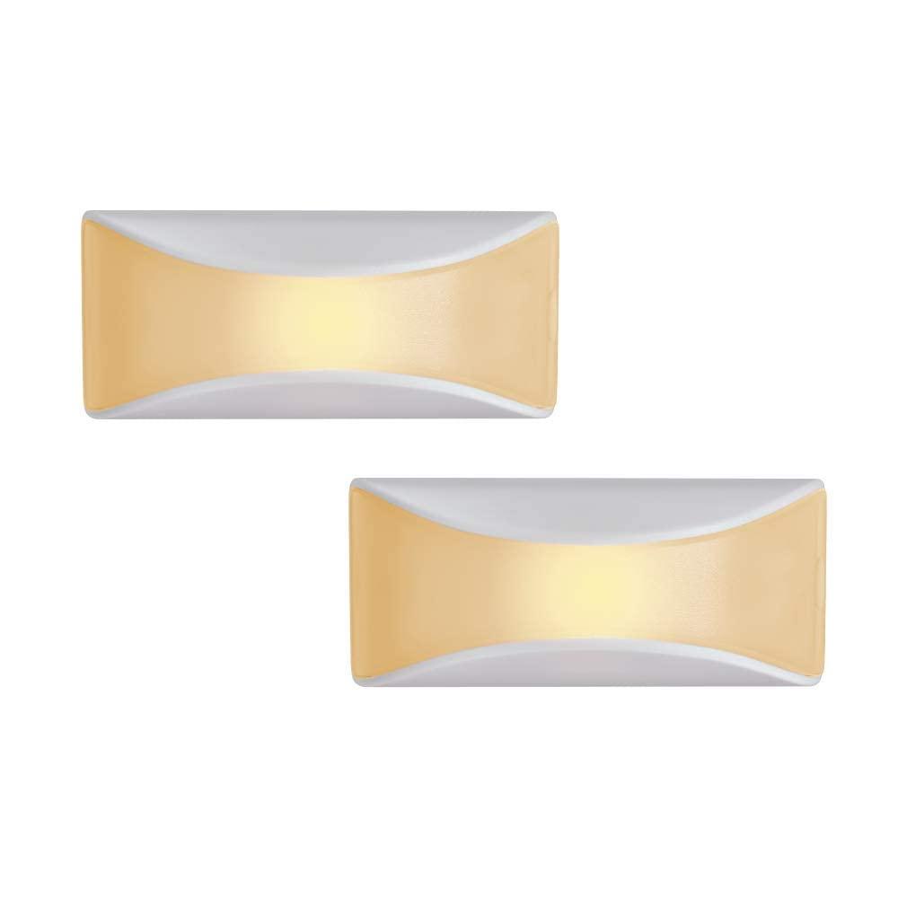 Mr Beams MB500A Wireless Battery Powered Dusk to Dawn Amber Sleep Friendly LED Stair Light/Night Light, White, 2-Pack