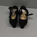 MAIERNISI JESSI Women's Bowknot Mary Jane Block Heel Round Pumps Closed Toe Dress Shoes Black US 12