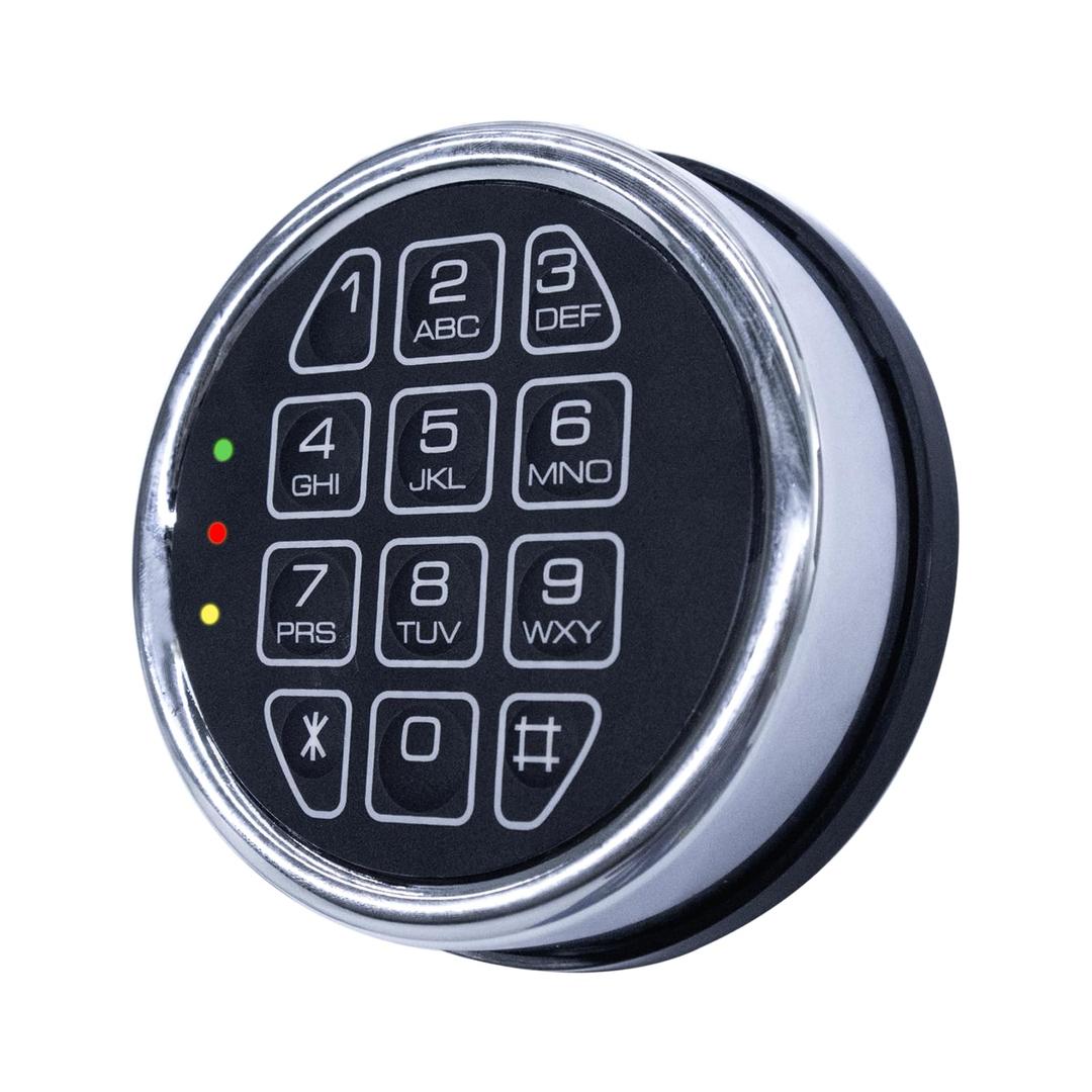 Chrome Electronic Safe Lock Replacement Keypad with Solenoid, Gun Safe Lock with Programmable Electronic Keypad, High-Security Boxes & Cabinets