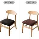 Genina Seat Covers for Dining Room Chair Seat Slipcovers Kitchen Chair Covers (Chocolate, 4 Pcs)