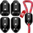 4 Pcs 1/2 Inch Rope Clamps Reusable Plastic Rope Connector Clamp Loop Fasteners Suitable for 9-10 mm Nylon or Braided Cord for Pet Leashes Docking Boating Climbing Lanyard Indoor Outdoor