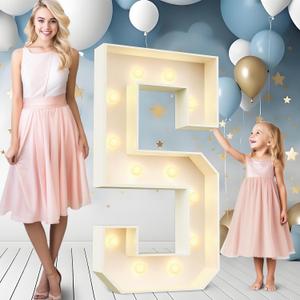 Ledido 4FT Marquee Light Up Numbers 5, Easy to Assemble Marquee Numbers 4 Feet Tall for Indoor & Outdoor Events, Large Lighted Number for Birthday Graduation Baby Shower Anniversary Party Decorations