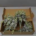 Floroom Artificial Flocked Eucalyptus Stems Faux Greenery Spray, 18pcs Best Filler Fake Plants for DIY Wedding Bouquet Centerpieces Arrangement