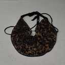 Verdusa Women's Cheetah Print Sequin Top Y2K Tie Back Corset Halter Going Out Crop Tops L