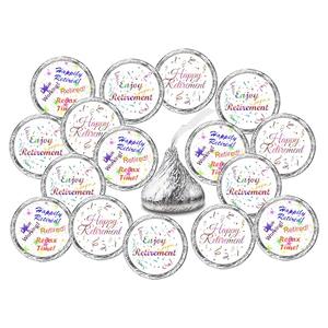 324 Retirement Kisses Stickers, Chocolate Drops Labels Stickers for Retirement Party, Party Favors Decor for Kisses, Enjoy Happy Retirement. Made in USA