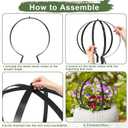 Metal Circle Trellis, Garden Sculpture Globe Topiary for Climbing Plants Outdoor Potted Round Planter Trellis Black Dcor Garden Ornament for Patio Doorway Home Urn Filler-18.5"x14.96", 2Pack