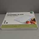 Tempered Glass Cutting Board Set, Large 12x16 Glass Cutting Board for Kitchen with 4 Non-Slip Feet, Heat & Shatter Resistant, Dishwasher Safe, Includes Bonus Sponge & Cloth,Perfect Kitchen Gift-Black