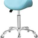 Saddle Stool Rolling Ergonomic Swivel Chair for Esthetician Massage Clinic Kitchen Tattoo Salon Cutting,Adjustable Hydraulic Posture Stool with Wheels (Without Backrest, Cyan)