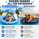 Dog Pool Float with Canopy, 57" x 39" Inflatable Dog Water Raft with Removable Sun Shade, Heavy Duty Tear-Resistant Pet Pool Float Lounger for Small Medium Large Dogs, Lake & Pool Accessories