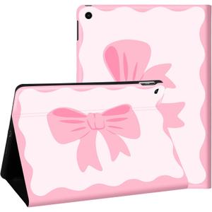 Bow Pad Case Coquette Bow Case Cute Girly Protective Cover Preppy Leather Cover with Pencil Holder for Girls Women (Compatible with Ipad 9th/8th/7th Generation, Pink)