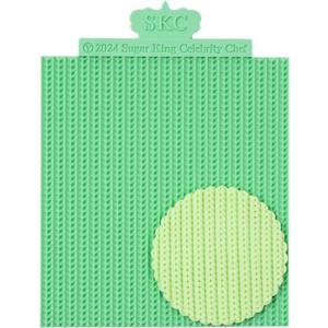 KALAIEN Sweater Texture Fondant Impression Mats Knit Fondant Embosser Texture Mats for Clay Cake Decorating Fondant Molds 1Pc(Style 1)