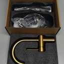 KENES Brushed Gold Single Handle Bathroom Faucets Modern Prep Wet Bar Sink Faucets Bathroom Sink Faucet with Drain Assembly & Deck Plate, Farmhouse RV Camper Outdoor Utility Faucet, KE-9005B-4 (Short)