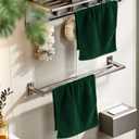 Jacquotha 2-Piece Hand Towels Set in Forest Green, Wavy Striped Jacquard Towels for Bathroom Kitchen Gifts (13x29 Inches, 100% Cotton)