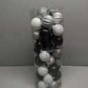 41Pcs 6cm Christmas Glitter Ball Ornaments, Shatterproof Plastic Xmas Tree Decorations for Holidays, Weddings, Parties - Black, White, Silver