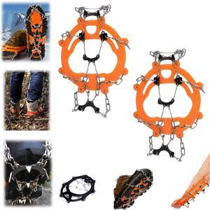 Universal Non-Slip Gripper Spikes, 2025 Upgraded Universal Gripper Spikes Non Slip Shoe GripsAnti-Skid Snow Ice Shoe Spikes with 8 Tooth Steel Traction Cleats Ice Snow Grips (B-1 Pair)