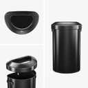 EKO Urban 16 Gallon Semi-Round Open Top Waste Bin, Stainless Steel Half Round Commercial Trash Can for Indoor and Outdoor, Extra Large Garbage Bin for Home, Office, Restaurant, 60L, Matte Black
